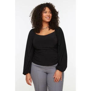 Trendyol Curve Plus Size Blouse - Black - Slim fit