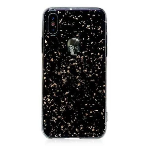 Swarovski kryt Treasure pre iPhone XS/X - Black Galaxy/Hematite Skull