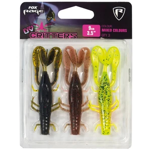 Fox rage gumová nástraha critters mixed uv colour packs 3 ks-dĺžka 9 cm