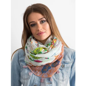 White scarf with floral print