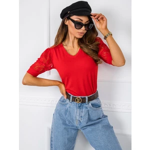 RUE PARIS Red cotton blouse