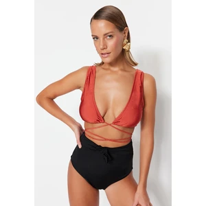 Trendyol Tile Triangle Tie Bikini Top