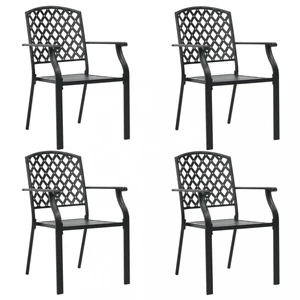 Stohovatelné zahradní židle 4 ks černá  Dekorhome,Stohovatelné zahradní židle 4 ks černá  Dekorhome