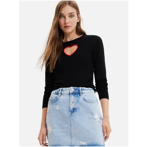 Black Sweater Desigual Cuore - Ladies