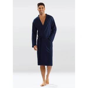 DKaren Man's Male Housecoat Harry Navy Blue