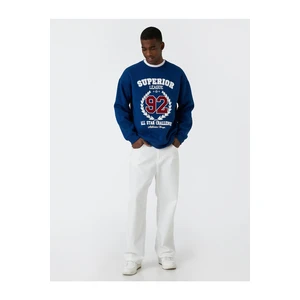 Koton College Printed Sweatshirt Crew Neck