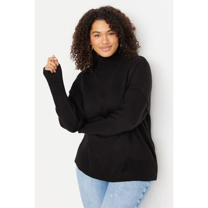 Trendyol Curve Plus Size Sweater - Black - Relaxed fit