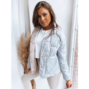 Lady's double-sided quilted jacket NATINA light gray Dstreet