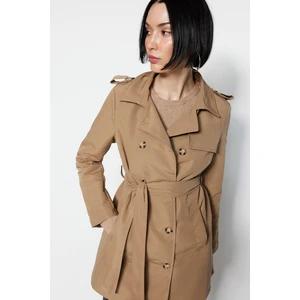 Trendyol Mink Belt, Button Close Fit, Fit Trench Coat