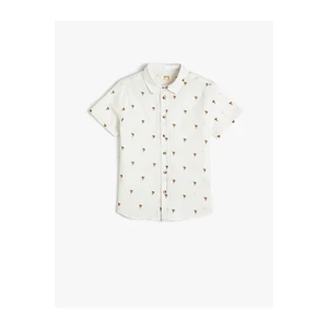 Koton Short Sleeve Shirt with Palm Pattern Cotton