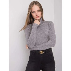 Ladies' gray turtleneck sweater