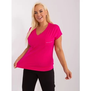 Women's cotton blouse fuchsia size plus