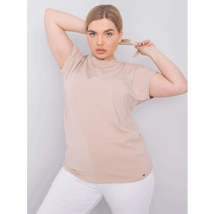 Plus size beige cotton t-shirt