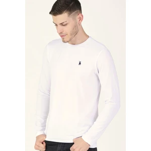 T8588 DEWBERRY BIKE COLLAR MEN'S SWEATSHIRT-WHITE