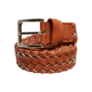 Braided synthetic leather strap light brown