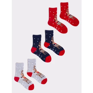 Yoclub Kids's Christmas Socks 3-Pack SKA-X045G-AA00