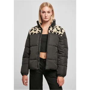 Dámská bunda AOP Sherpa Mixed Puffer Jacket černá/sandleo