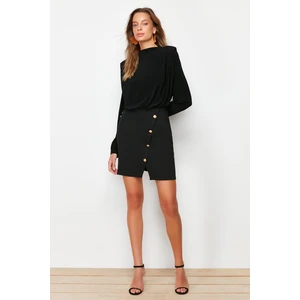 Trendyol Black Buttoned Woven Woven Dress