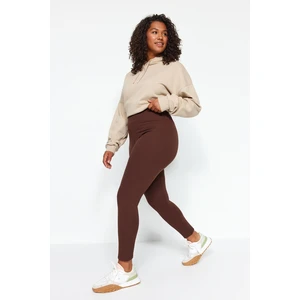 Trendyol Curve Brown Fleece Knitted Tights