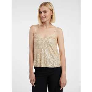 Orsay Women's Tank Top with Sequins in Gold - Women's