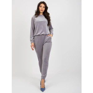 Grey velour set with trousers by Brenda RUE PARIS