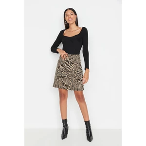 Trendyol Beige Mini A-Line Knitted Skirt
