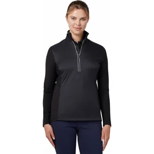 Callaway Womens Mixed Media 1/4 Zip Water Resistant Jacket Caviar L