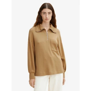 Beige Women's Loose Sweatshirt Tom Tailor - Women