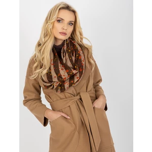 Lady's beige scarf with prints