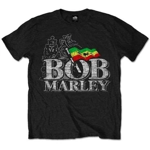 Bob Marley Koszulka Distressed Logo Czarny-Graficzny XL