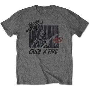 Bob Marley Tricou Catch A Fire World Tour Grafic-Gri M