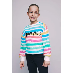 DEFACTO Girl Regular Fit Patterned Sweatshirt