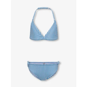 Blue Girly Two Piece Striped Swimwear ONLY Kitty - Girls