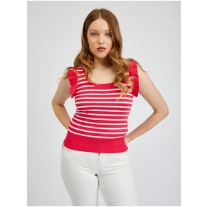 Orsay White Pink Women's Striped T-Shirt - Women