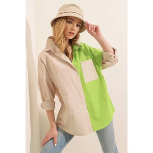 Bigdart 20116 Color Block Shirt - Cream