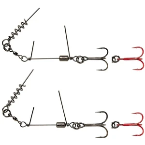 Savage gear návazec ss corkscrew stinger 3g červený + bn 2 ks 35 kg - velikost háčku 1