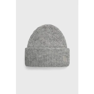 Tommy Hilfiger Light Grey Women's Ribbed Cap with Tomm Alpaca Wool - Women