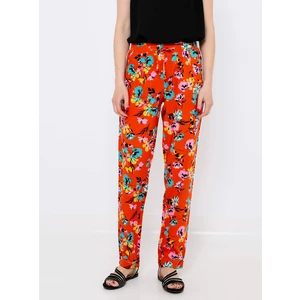 Orange Floral Pants CAMAIEU - Women