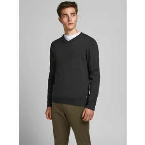 Tmavě šedý basic svetr Jack & Jones Basic - Pánské