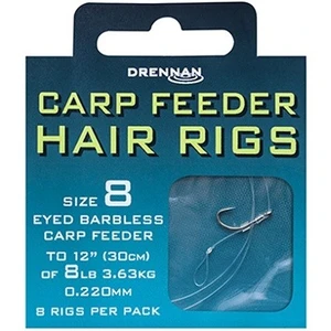 Drennan náväzec carp feeder hair rigs barbless - nosnosť 8 lb veľkosť 8