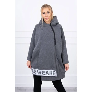 Insulated sweatshirt with a zipper graphite