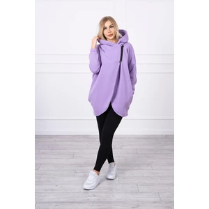 Sweatshirt with short zipper purple