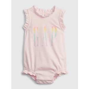 Růžové holčičí baby body GAP Logo arch suit