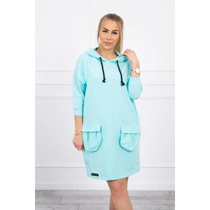 Hooded dress mint