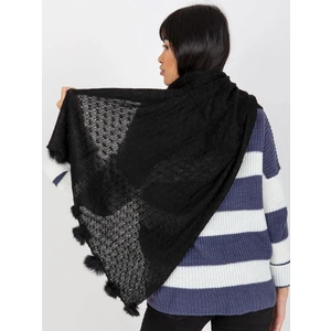 Black women's scarf with openwork pattern