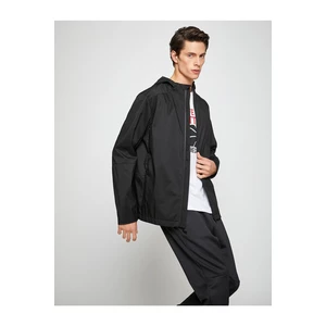Koton Basic Oversize Sports Jacket with a Hooded Zipper Detail