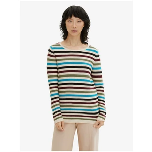 Blue-cream Women Striped Sweater Tom Tailor - Women