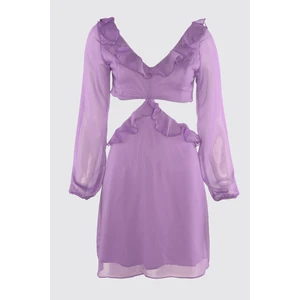 Trendyol Purple Flywheel Detailed Chiffon Dress