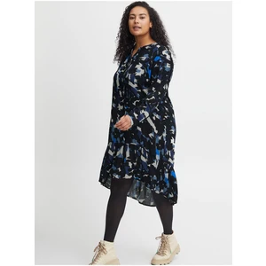 Black and Blue Ladies Patterned Dress Fransa - Women