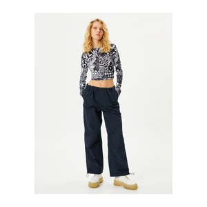 Koton Oversize Parachute Trousers with Floor Detail Pockets Cotton